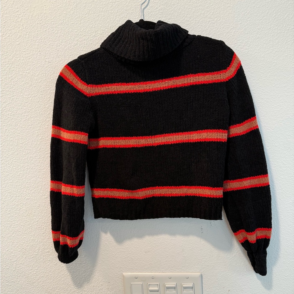 Wild Fable Black and Red Striped Turtleneck Sweater